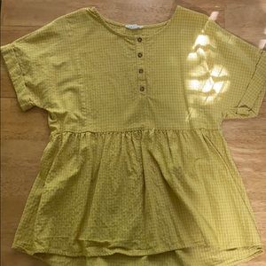 Roolee Peplum grid top